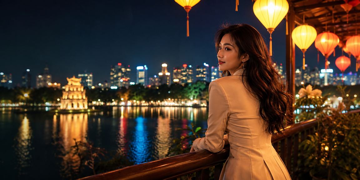 Người dùng Hà Nội cài đặt ứng dụng casino trên điện thoại bên đèn lồng đêm