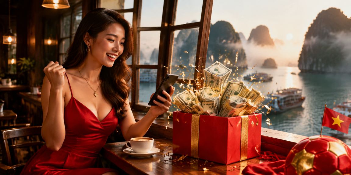 Không gian casino Việt Nam sôi động về đêm với bàn cược và đèn neon